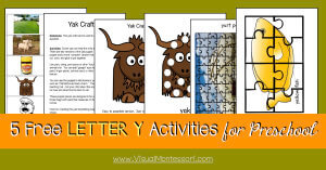 5 FREE LETTER Activities for Preschool Alphabet Letter Y