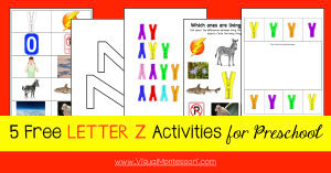 5 FREE LETTER Activities for Preschool Alphabet Letter Z