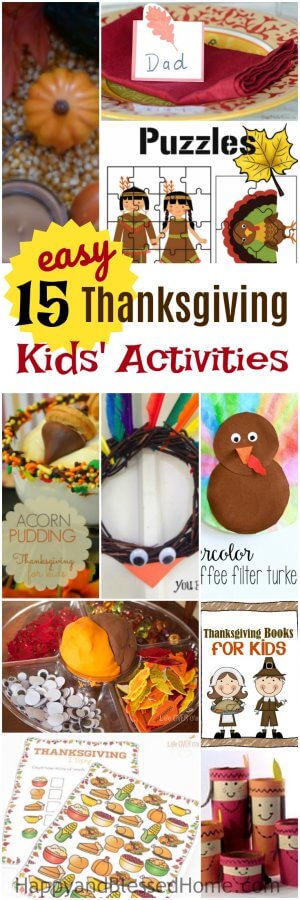 15 Easy Thanksgiving Kids Activities with craft free printables and sensory play