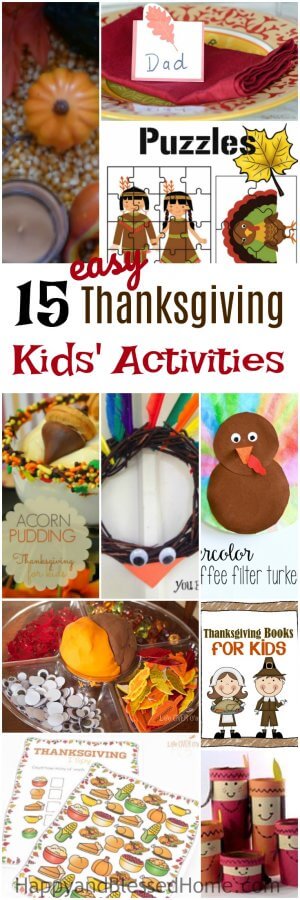 15 Easy Thanksgiving Kids Activities with craft free printables and sensory play