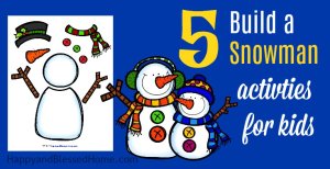 Keep reading to learn more about this FUN printable pack with 5 Build a Snowman Activities for Kids including puzzles and a DIY paper snowman craft.