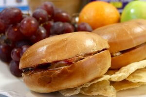 Peanut Butter and Jelly Bagel Sandwich