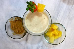 Peanut Butter and Pineapple Smoothie for a Healthy Breakfast