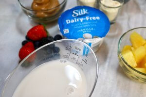 Use one and half cups of Silk Almond Milk to start your Smoothie Breakfast