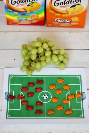 An easy way to Teach kids How to Play Soccer with Goldfish Crackers