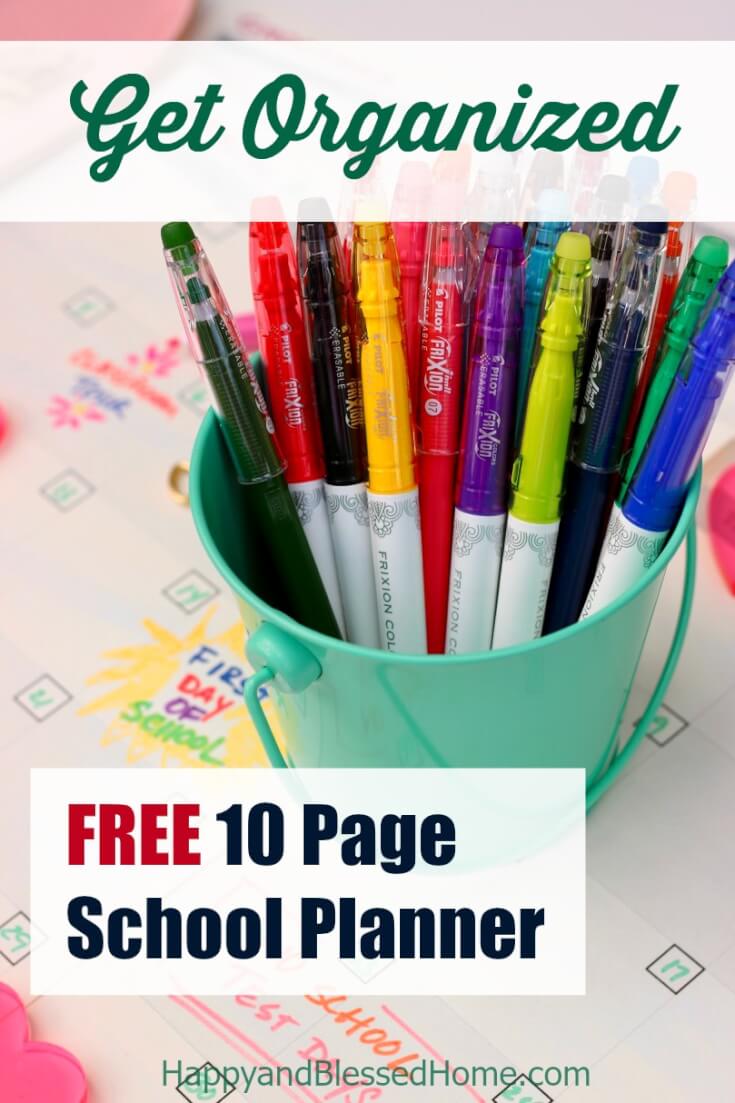 FREE 10 Page School Planner to Help you Get Organized