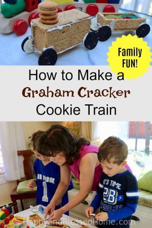 How to Make a Graham Cracker Cookie Train Recipe - A Family Fun Activity for Moms Dads and Kids