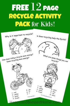 FREE 12 Page Recycle Activity Pack for Kids