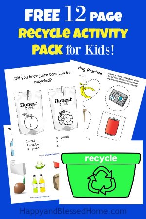 FREE 12 Page Recycle Activity Pack for Kids with Coloring Sheets and Fun Learning Activities