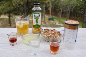 Crunchy Nutty Organic Energy Bites Recipe with our pretty backyard