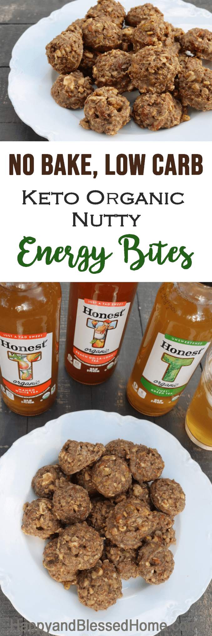 No Bake Low Carb Keto Organic Energy Bites with Mixed Nuts
