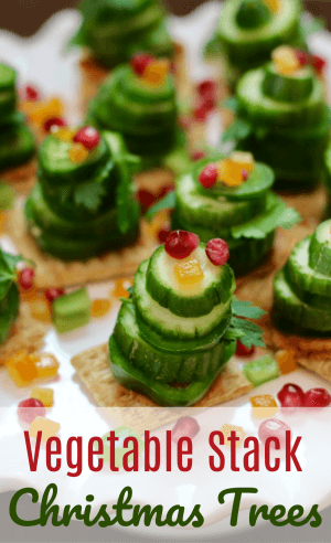 Easy Recipe for Vegetable Stack Christmas Trees - the perfect Holiday Party Appetizer