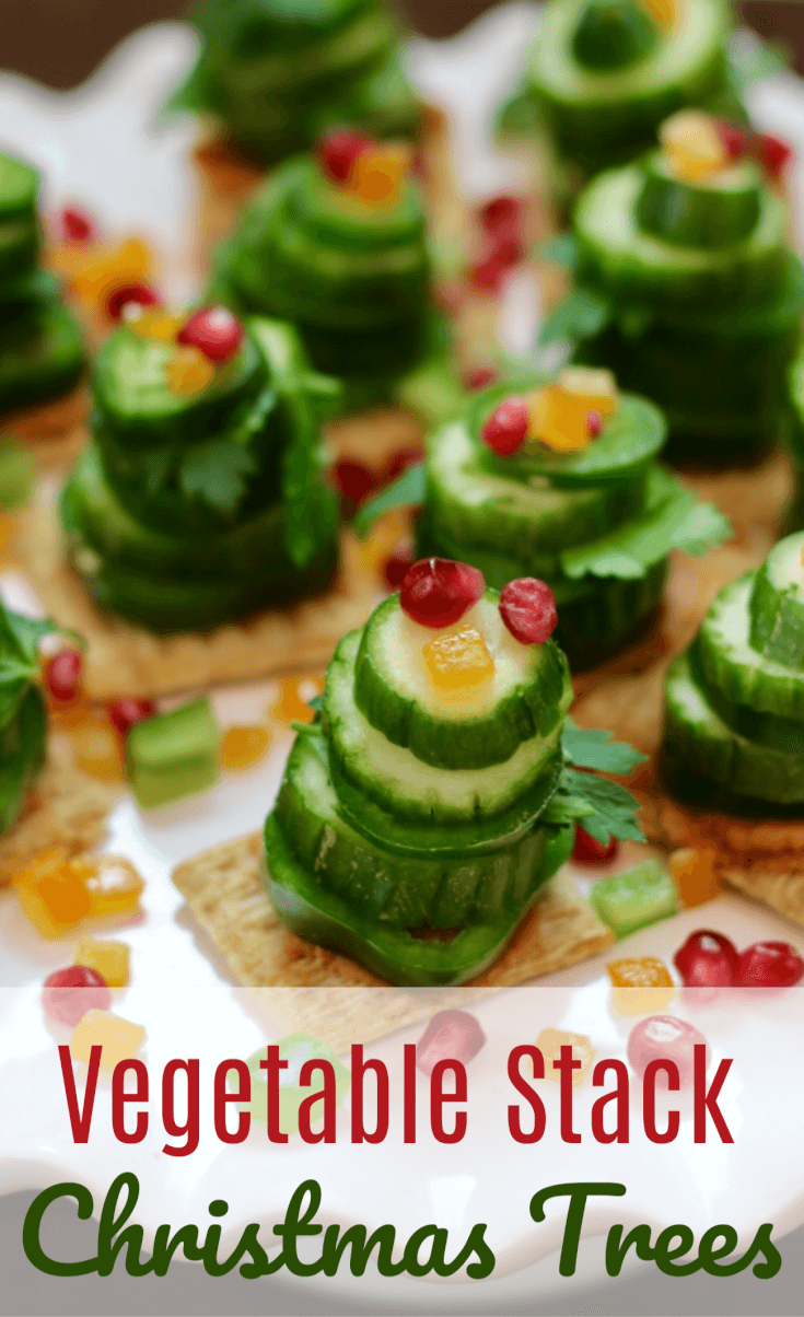 This easy recipe for Vegetable Stack Christmas Trees makes the perfect Holiday Party Appetizer. Packed w/flavor + color 4 a festive holiday!